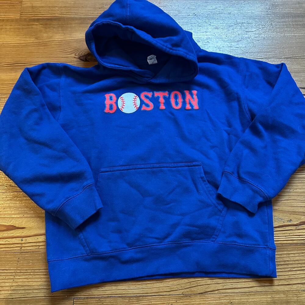 Smart Blanks Boston Red‎ Socks blue logo hooded sweatshirt SIZE L